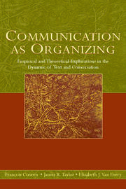 Communication as Organizing: Empirical and Theoretical Explorations in the Dynamic of Text and Conversation book cover