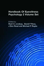 Handbook Of Eyewitness Psychology 2 Volume Set book cover