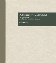 Music in Canada: A Research and Information Guide book cover