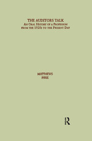 Auditor's Talk: An Oral History of the Profession from the 1920s to the Present Day book cover