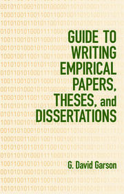 Guide to Writing Empirical Papers, Theses, and Dissertations book cover