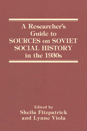 A Researcher's Guide to Sources on Soviet Social History in the 1930s book cover