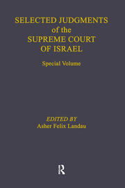 Selected Judgments of the Supreme Court of Israel book cover