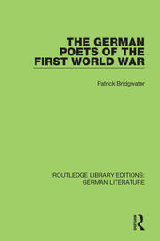 The German Poets of the First World War book cover