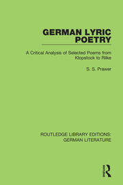 German Lyric Poetry: A Critical Analysis of Selected Poems from Klopstock to Rilke book cover