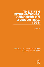 The Fifth International Congress on Accounting, 1938 book cover