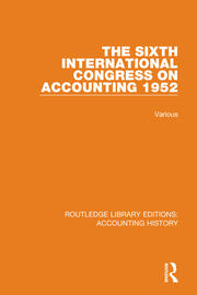 The Sixth International Congress on Accounting 1952 book cover