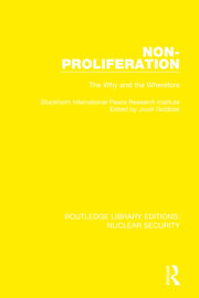 Non-Proliferation: The Why and the Wherefore book cover