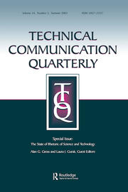 The State of Rhetoric of Science and Technology: A Special Issue of Technical Communication Quarterly book cover