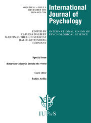 Behavior Analysis Around the World: A Special Issue of the International Journal of Psychology book cover