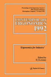 Contemporary Ergonomics: Ergonomics For Industry book cover