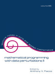 Mathematical Programming with Data Perturbations II, Second Edition book cover
