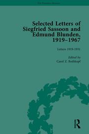 Selected Letters of Siegfried Sassoon and Edmund Blunden, 1919–1967 Vol 1 book cover