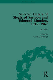 Selected Letters of Siegfried Sassoon and Edmund Blunden, 1919–1967 Vol 3 book cover