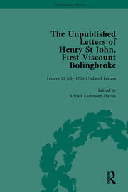 The Unpublished Letters of Henry St John, First Viscount Bolingbroke Vol 5 book cover