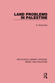 Land Problems in Palestine book cover