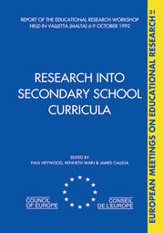 Research into Secondary School Curricula book cover