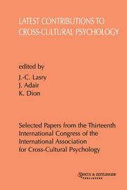 Latest Contributions to Cross-cultural Psychology book cover