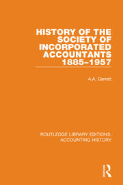 History of the Society of Incorporated Accountants 1885-1957 book cover