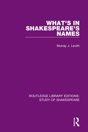 What's in Shakespeare's Names book cover