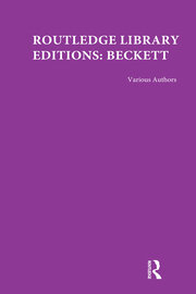 Routledge Library Editions: Beckett book cover