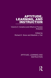 Aptitude, Learning, and Instruction: Volume 3: Conative and Affective Process Analyses book cover