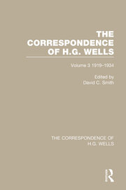 The Correspondence of H.G. Wells: Volume 3 1919–1934 book cover