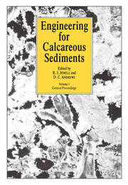 Engineering for Calcareous Sediments Volume 1 book cover