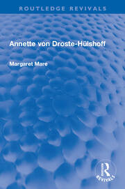 Annette von Droste-Hülshoff book cover