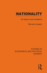 Nationality: Its Nature and Problems book cover
