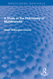 A Study in the Philosophy of Malebranche book cover