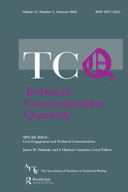 Civic Engagement and Technical Communication: A Special Issue of Technical Communication Quarterly book cover