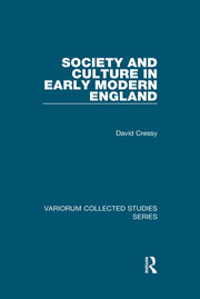 Society and Culture in Early Modern England book cover
