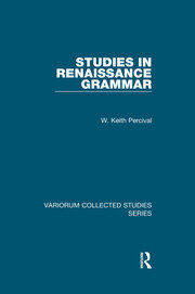 Studies in Renaissance Grammar book cover