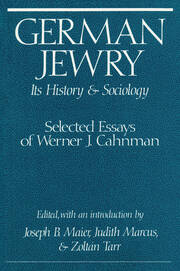 German Jewry: Its History and Sociology book cover