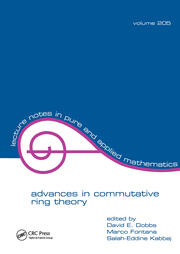 Advances in Commutative Ring Theory book cover