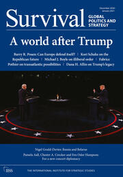 Survival December 2020–January 2021: A World After Trump book cover