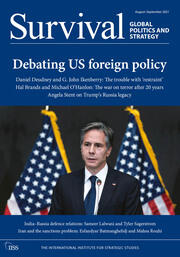 Survival August-September 2021: Debating US Foreign Policy book cover