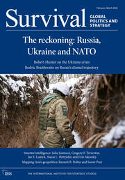 Survival February - March 2022: The Reckoning: Russia, Ukraine and NATO book cover