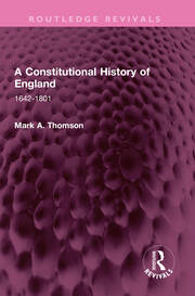 A Constitutional History of England: 1642-1801 book cover