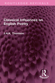 Classical Influences on English Poetry book cover