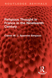 Religious Thought in France in the Nineteenth Century book cover