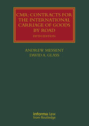 CMR: Contracts for the International Carriage of Goods by Road book cover