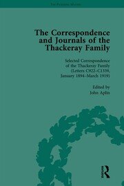 The Correspondence and Journals of the Thackeray Family Vol 5 book cover