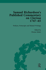 Samuel Richardson's Published Commentary on Clarissa, 1747-1765 Vol 1 book cover
