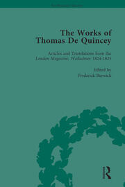 The Works of Thomas De Quincey, Part I Vol 4 book cover