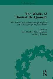 The Works of Thomas De Quincey, Part II vol 9 book cover