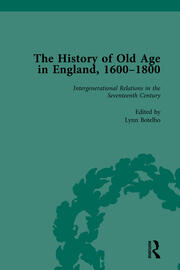 The History of Old Age in England, 1600-1800, Part I Vol 3 book cover