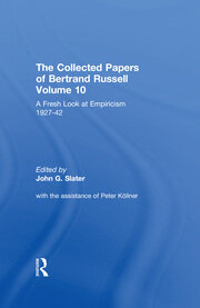 The Collected Papers of Bertrand Russell, Volume 10: A Fresh Look at Empiricism, 1927-1946 book cover