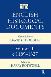 English Historical Documents: Volume 3 1189-1327 book cover